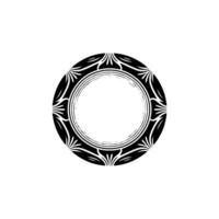 Elegant Circular Frame, Minimalist Ornament on White Background vector