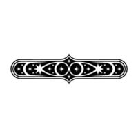 Ornate Starburst Border Celestial Deco Element on White vector