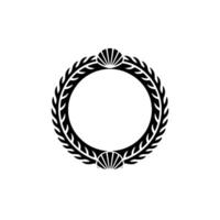 Minimalist Black White Wreath Frame with Shell Accents vector
