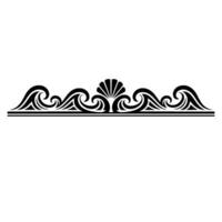 Ornamental Wave and Shell Border, Black and White, Element vector