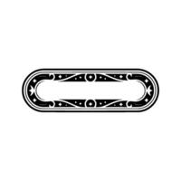 Decorative Ornate Oval Frame, Black and White , Minimalist Style vector