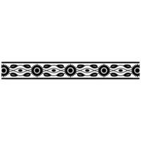 Repeating Black Pattern Border on White Background - Ornamental vector