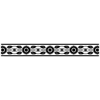 Repeating Black Pattern Border on White Background - Ornamental