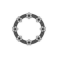 Elegant Floral Wreath Frame, Minimalist on Gray vector