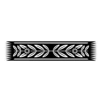 Geometric Floral Border , Black and White, Minimalist, Decorative, for Pattern vector