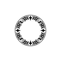 Ornate Circular Frame Element, Black and White , Decorative Border vector