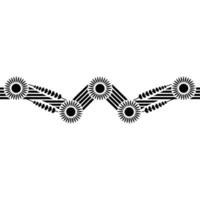 Geometric Black and White Abstract Line Border vector
