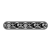 Decorative Coastal Border with Shells, Swirls, and Ornate vector