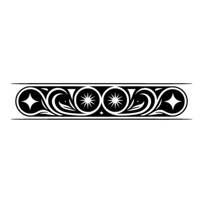 Elegant Black, and White Ornamental, Border