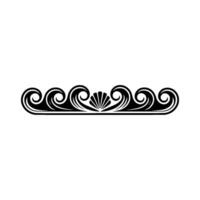 Elegant Black Ornament Swirls Seashell on White vector