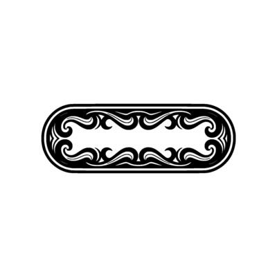 Elegant Black Ornament Frame with Decorative Swirls