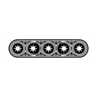 Starburst Border , Minimalist, Black and White Pattern vector