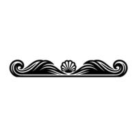 Elegant Black White Seaside Border with Shell and Waves vector