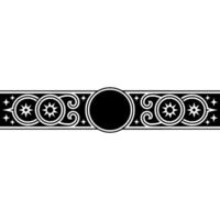 Ornate Black White Border with Celestial Elements vector