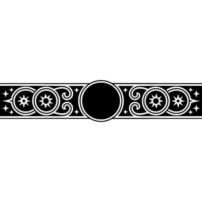 Ornate Black White Border with Celestial Elements