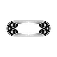 Celestial Frame Art Deco Badge with Stars, Moons, and Elegant Curves vector