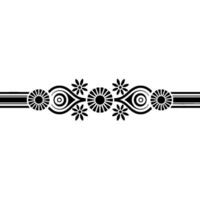 Minimalist Floral Border in Black, and White vector