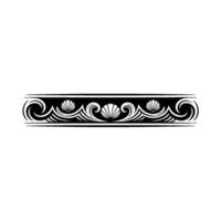Decorative Black White Ocean Wave and Shell Border vector