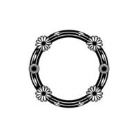 Floral Circle Frame in Art Nouveau Style vector