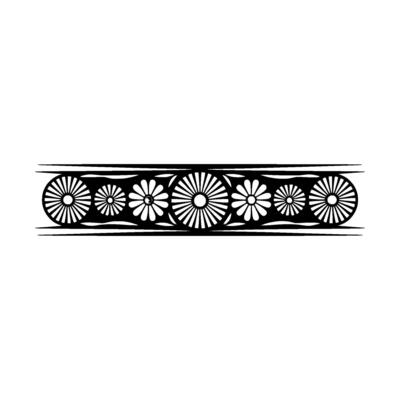 Minimalist Daisy Chain Border Element on White