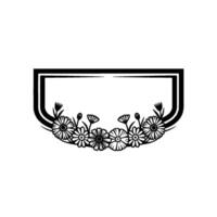 Floral Frame Border Template - Black and White vector