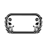 Elegant Floral Frame , Black White, Blank Space for Text vector