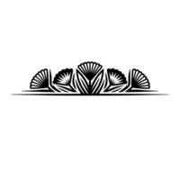 Minimalist Floral Ornament in Black on White Background vector