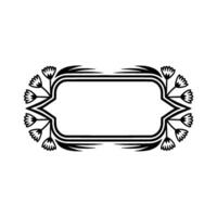 Elegant Floral Frame Black Gray for Invitations Logos vector