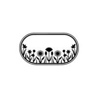 Minimalist Floral Frame with Blank Space vector