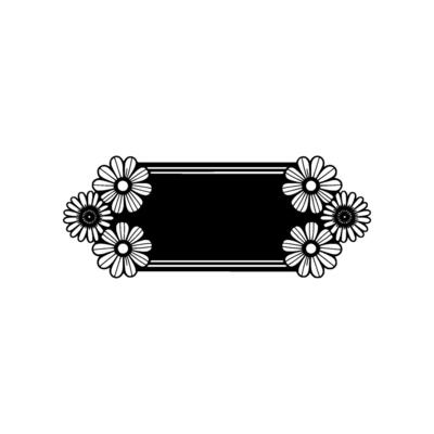 Elegant Black and White Floral Frame for Invitations and Announcements