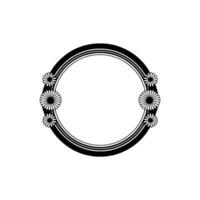 Minimalist Daisy Circle Frame - Elegant Black White vector