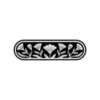 Floral Black and White Border , Elegant and Minimalist Style vector