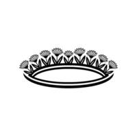Minimalist Floral Crown Illustration on White Background vector
