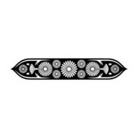 Elegant Floral Border in Black and White, for Decoration, Decorative element vector