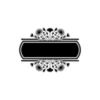 Elegant Floral Frame with Text Space - Monochromatic vector