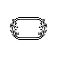 Elegant Floral Frame with Clean Lines on Light Gray Background vector