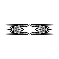Elegant Black Floral Border on White Background - Illustration, Element vector