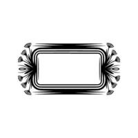 Floral Frame, Minimalist Black and White for Invitations, Labels vector