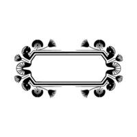 Elegant Black White Floral Frame for Text or vector