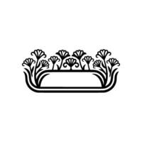Floral Emblem Minimalist Black and White for Logos and Decor vector