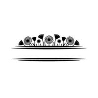 Elegant Floral Line Art Border Element - Daisies Space for Text vector