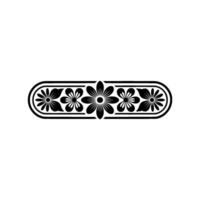 Floral Ornament , Black and White Decorative Element vector
