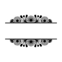 Floral Border - Daisy and Bud Arrangement for Text Placement vector