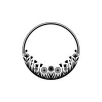 Floral Circle Frame, Minimalist Botanical , Invitation Template vector