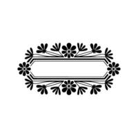 Minimalist Floral Frame Elegant Black White Element, Flowers vector