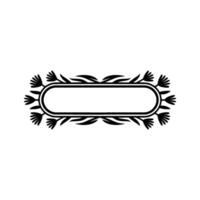 Elegant Floral Frame with Blank Space, Monochrome Illustration vector