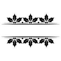Elegant Holly Border , Christmas , Monochromatic Template vector