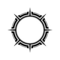 Geometric Black and White Circular with Spikes vector