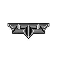 Abstract Geometric Emblem in Black and White, Minimalist vector