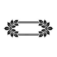 Elegant Black Holly Border Frame on Light Grey Background vector